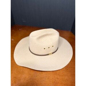 George Strait Resistol Bradford Western Youth Cowboy Hat Beige Felt Braided Band